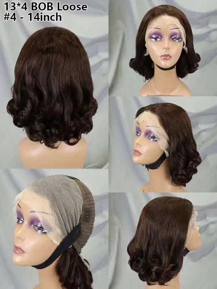 Loose Wave Human Hair Wigs for Black Women 1BT4 Color 13x4 HD Lace Frontal 200% Density Brazilian Fumi Human Hair Wigs