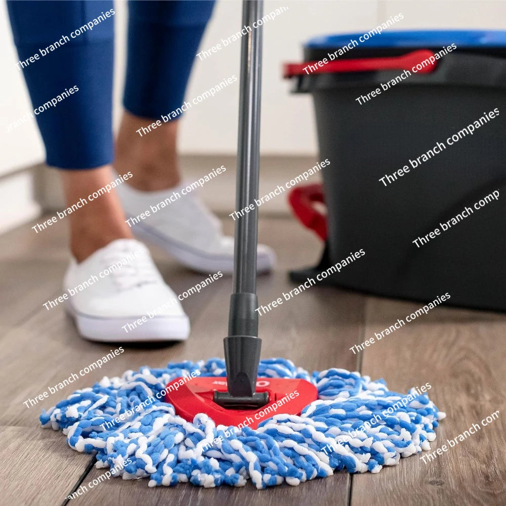 Microfiber Spin Mop & Bucket Floor Cleaning System with 3 Extra Refills, Grey