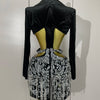 Stock Luxury Diamonds Tassel Sexy Hollow Out Black Mini Dress Woman Evening Celebrate Birthday Party Stage PhotoShoot Costume