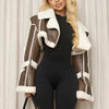 Weird Puss Furry Patchwork Women Crop Jacket Hipster Full Sleeve Open Stitch Hipster Streetwear Warm Outwear Basic Wild Coat