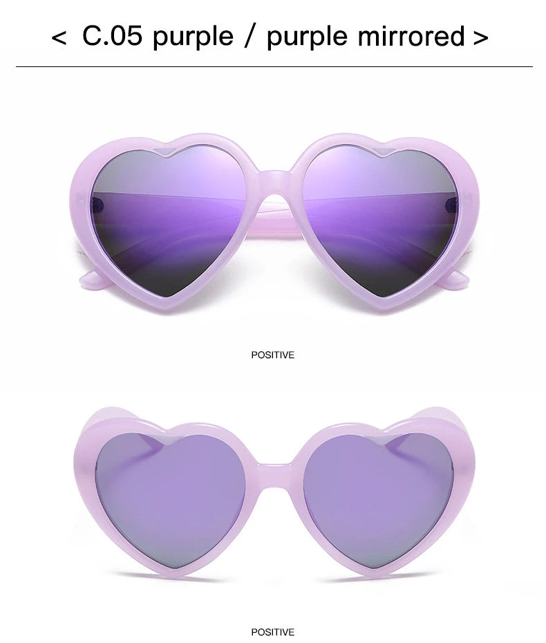 New Love Heart Shaped Polarized Sunglasses Women Fashion Cute Retro Vintage Gradient Sun Glasses UV400 Protection Unisex Eyewear