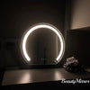 Vanity Mirror with Lights LED Round Makeup Mirror for Bedroom with 15X Magnification Smart Touch Dimmable 3 Modes 360° Rotation