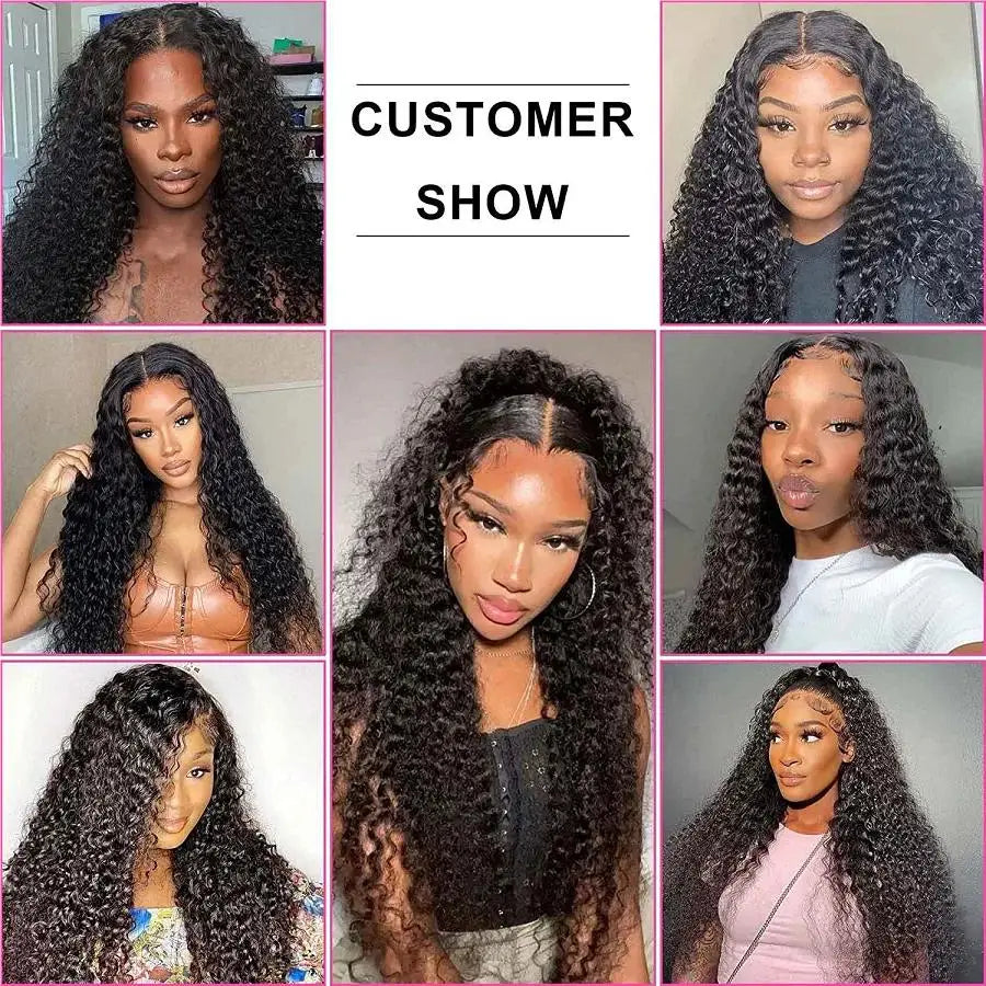 Deep Wave Glueless Wig Human Hair Ready To Wear And Go PrePlucked For Women Precut 6x4 Closure Curly Lace Front Wigs On Sale