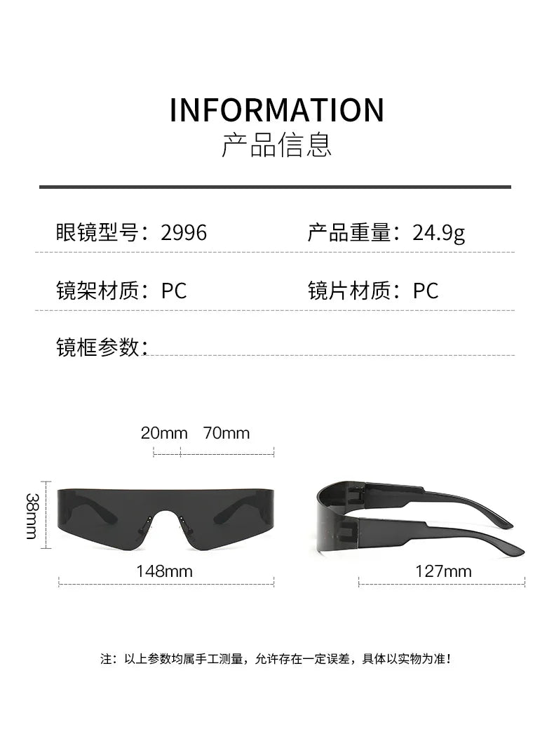 New Fashion Colorful Sports Sunglasses Women Cyberpunk Frameless Sun Glasses Anti Ultraviolet Driving Shades UV400 Oculos De Sol