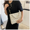 Ladies Fashion Large Capacity Chain Bag Retro Square Tote Bag Diamond Texture Shoulder Crossbody Daily Hundred Underarm Handbag