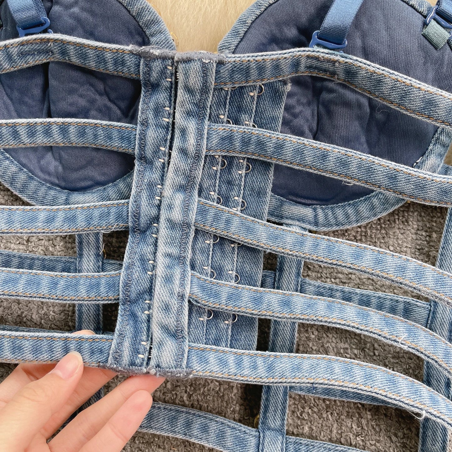 Streetwear Diamonds Denim Vest Female Bra Sleeveless Backless Sexy Summer Tank Tops For Women Camisole y2k Crop Top 2025