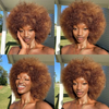 QVR Short Afro Kinky Curly Wigs With Bangs For Women Fluffy Short Afro Curly Wigs Human Hair Wig 180% Density Full Machine Hair