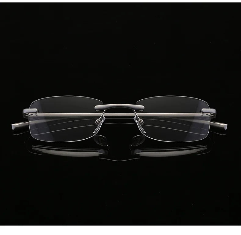Men Blue Light Blocking Reading Glasses Women Dimond Cutting Rimless Eyeglasses Frame Anti Fatigue Hyperopia Presbyopic Eyewear