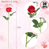 20 Pcs Artificial Velvet Silk Rose Flower Bouquet Real Looking Fake Roses Home Wedding Centerpieces Party Decorations
