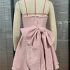 Mozision Sequins Bow Backless Sexy Mini Dress For Women Robe Fashion Square Collar Sleeveless High Waist A-line Club Dress