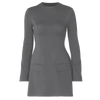 Hugcitar 2024 Spring O Neck Long Sleeve Solid Patchwork Zip Up Sexy Bodycon Mini Dress Women Fashion Outfits Birthday Party Y2K