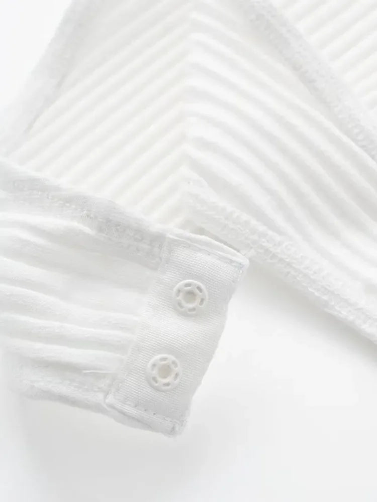 Willshela Women Fashion Ribbed Bodysuit With Organza Ruffle Vintage High Elastic Sexy y2k Female Chic Lady Tops body femme