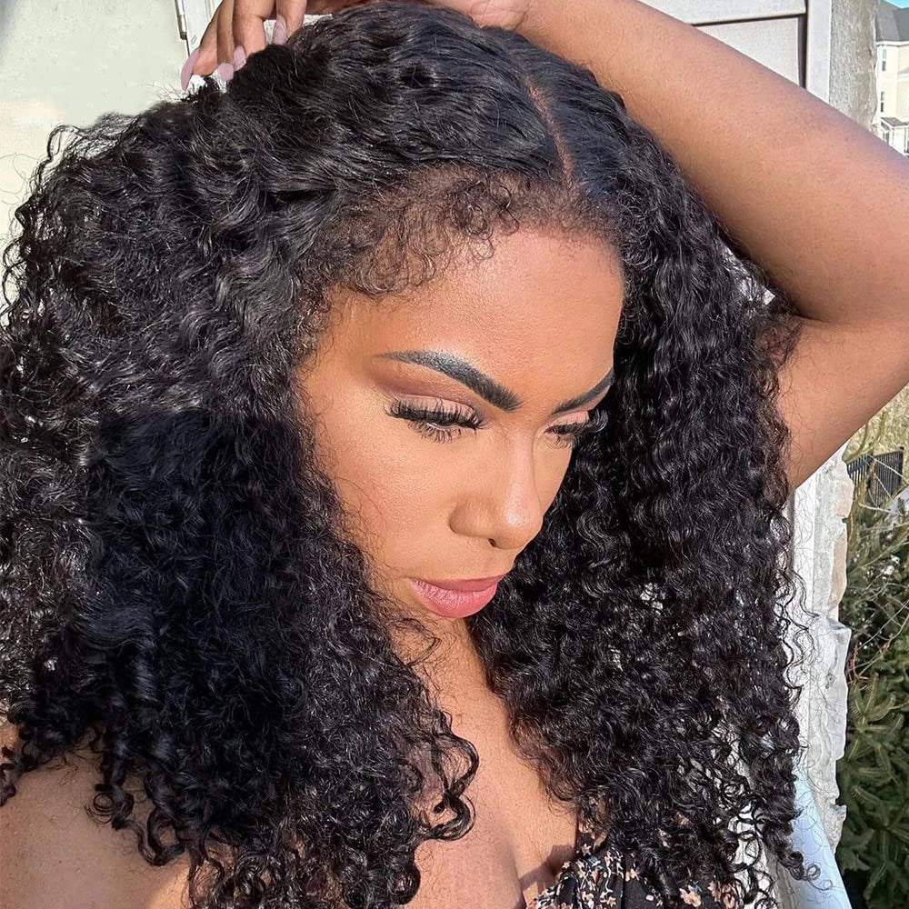 Curly Bob Wigs Human Hair Lace Frontal Wig 13x4 Transparent Black Lace Front Wig Human Hair Wigs 4x4 Bob Curly With Edged Wigs