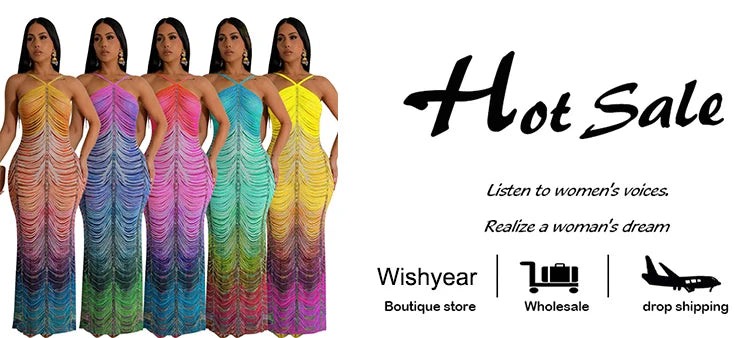 New Gradient Rhinestone Tie Dye Print Halter Mermaid Long Dresses Women Backless Sleeveless Slim Birthday Party Prom Vestidos