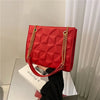 Ladies Fashion Large Capacity Chain Bag Retro Square Tote Bag Diamond Texture Shoulder Crossbody Daily Hundred Underarm Handbag