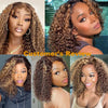 Bob Wig Deep Wave Highlight 13x4 Lace Front Human Hair Wig Honey Brown Blonde Water Wave Ombre 4/27 Transparent Lace Frontal Wig