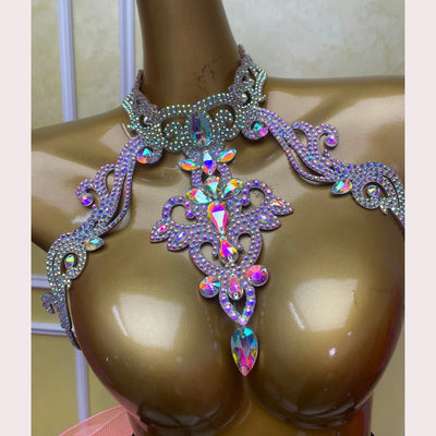 Belly Dance Necklace Customization Performance Accessories Oriental Dancing Female Senior Profession Competition Diamond Chain