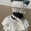 Punk Style Vintage Woman 2 Piece Sets Y2k Design Strapless Crop Tops + High Waist Ruffle Skirt Female Party Korea Style Outfits