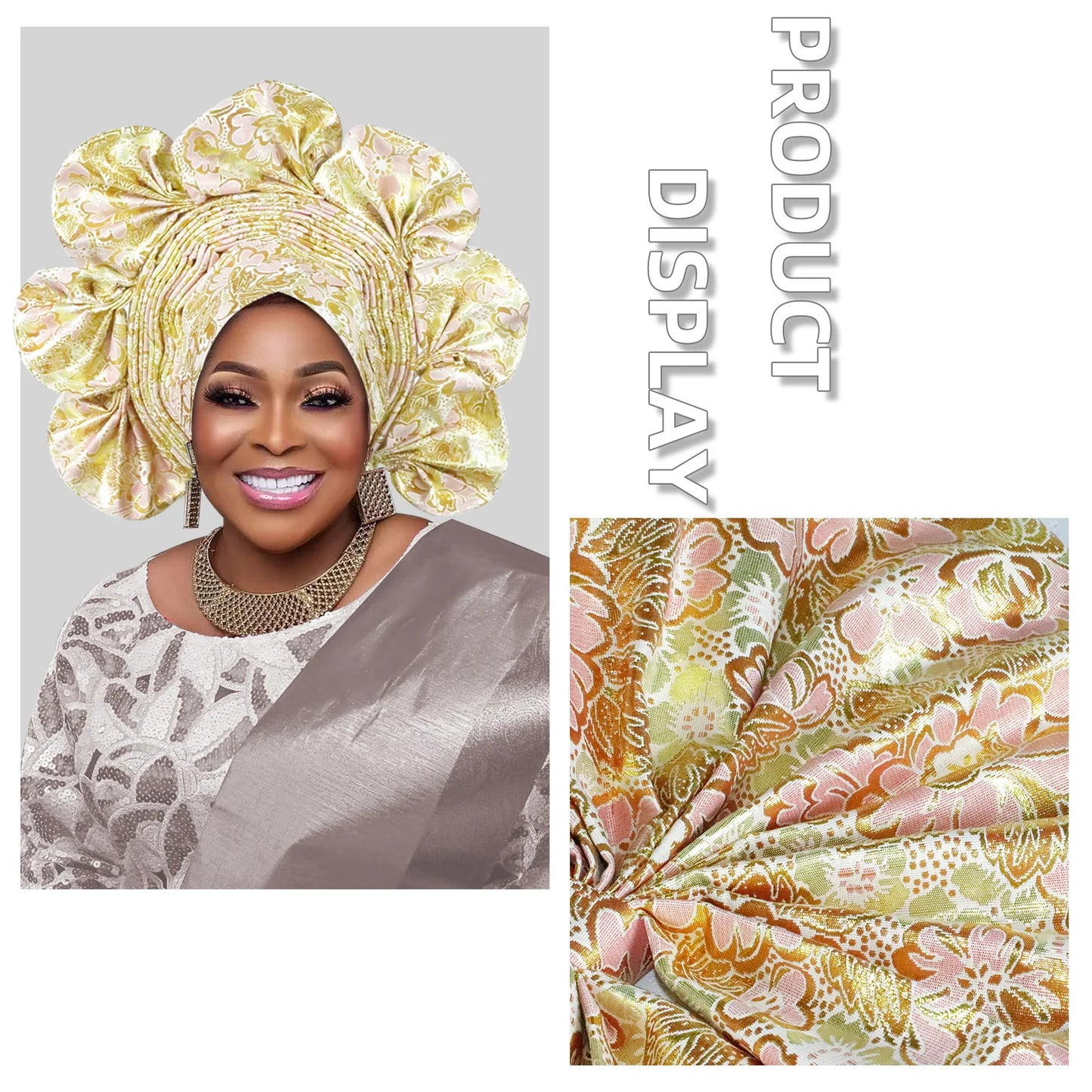 Already Made Turban Cap for Women Nigerian Wedding Headpiece African Auto Gele Headtie Aso Oke Headgear Bonnet Head Wrap Hijab