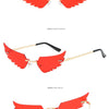 2024 new rimless glasses personalised wings runway fashion women's sunglasses
