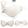 Oversized Futuristic Shield Sunglasses for Women Men Fashion Silver Mask Visor Sun Glasses Female Punk Y2K Eyeglasses