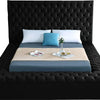 Bliss Collection Modern Contemporary Velvet Upholstered Bed with Deep Button Tufting and Storage Compartments and Footboard
