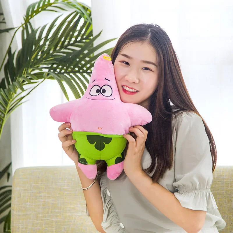 Big Size Cute SpongeBob Patrick Star Plush Toy Very Soft Hug Pillow Stuffed Cartoon Anime Plushies Kawaii Doll Xmas Gifts