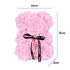 25cm Artificial Teddy Rose Flower Bear with Box Romantic Valentines Day Gift Girlfriend Women Mother Birthday Wedding Party Deco