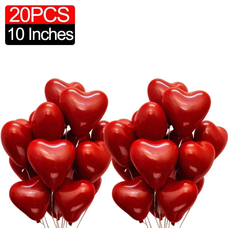 Red Heart Latex Balloon Inflatable Love Shaped Balloons Romantic Valentine's Day Birthday Wedding Party Decor Supplies Wholesale