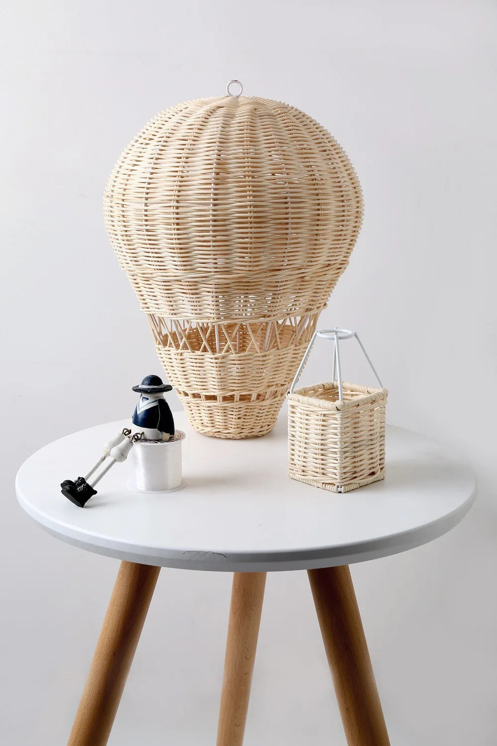 Rattan Hot Air Balloon Decor Hand-woven Wall Hanging Decor Handmade Nordic Photograph Prop for Kids Room Kindergarten Nursery