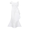 Elegant Dresses for Women One Shoulder Sleeveless Ruffles Mermaid Floor Length Luxury Birthday Party Dinner Vestidos Mujer Dress