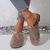 Women Slippers Summer 2025 New Luxury Brand Slippers Lightweight Round Head Shoes Water Diamond Large Flat Sandals Slides Women