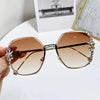 New Borderless Metal Sunglasses Women's Decorative Diamond Sun Glasses Women Luxury Brand Designers Eyewear UV400 Gafas De Sol