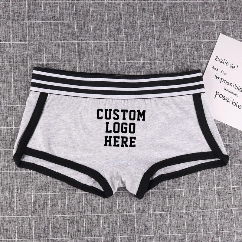 NEW Custom Underwear Girls Cotton Boyshorts Female Underwear Girls Gift Ladies Personalized Boxer Panties Breathable Women's