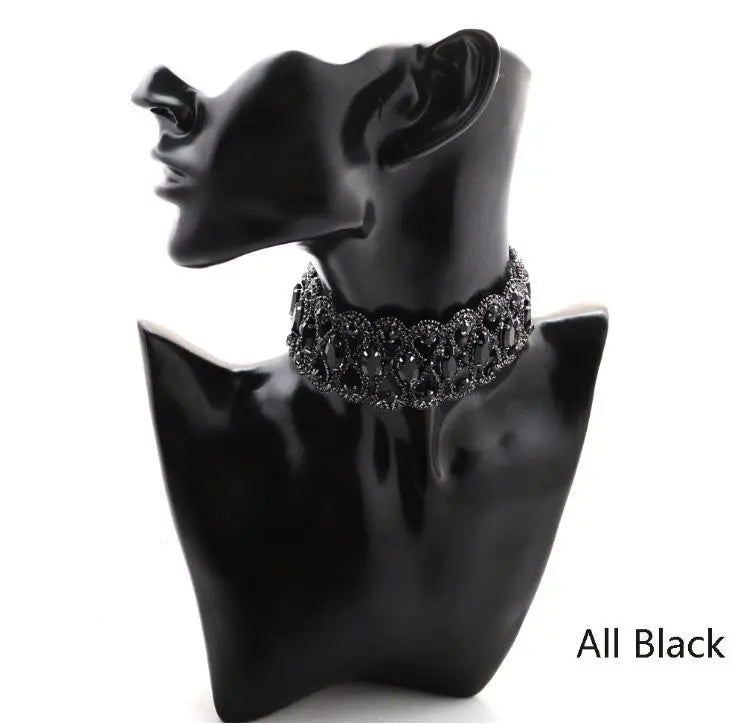 Rhinestone Choker Necklace 2023 Statement Necklaces For Women Big Fashion Necklace Collar Party Chunky Necklace Collier Bijoux