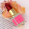 Luxury Diamond Lipstick Inflatable Lighter Mini Butane Pink Water Diamond Portable Lighter High End Women's Smoking Gift