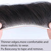 Realistic Front Hairline Thin skin Base Toupee Men Wig V Style Front Natural Human Hair Men's Forehead Hairline Male Replacement