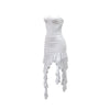 CM.YAYA Women Strapless Sleeveless Ruched Stacked Mini Dress 2025 Summer Beach Vacation Party Birthday Street Sexy Dresses