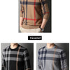 High Quality Luxury Men's Knitted Pullover Autumn Winter O-Neck Striped Wool Sweater British Casual Fashion Versatile Knitwear