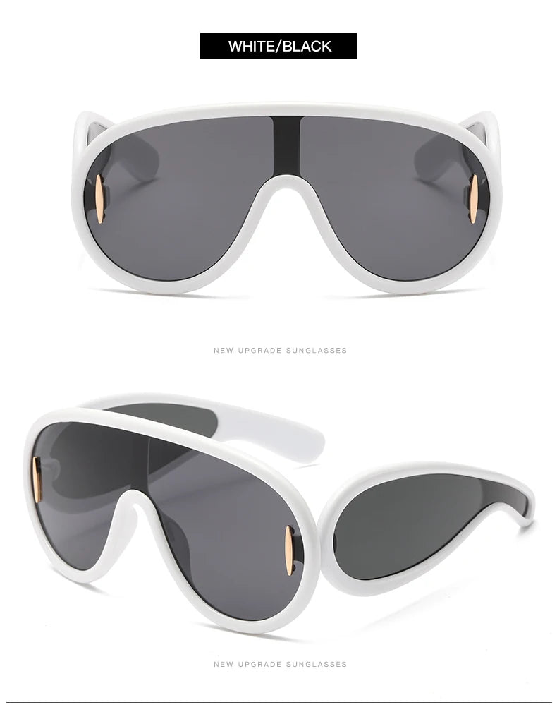 New Fashion Personality Hip Hop Cool Cyberpunk Sunglasses with Large Frame UV400 Anti UV Eyeglasses Oculos De Sol Feminino