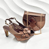 New Arrival Women Nigerian Italian Shoes and Bags Set Decorated with Rhinestone Peep Toe High Heels Women Pumps for Wedding