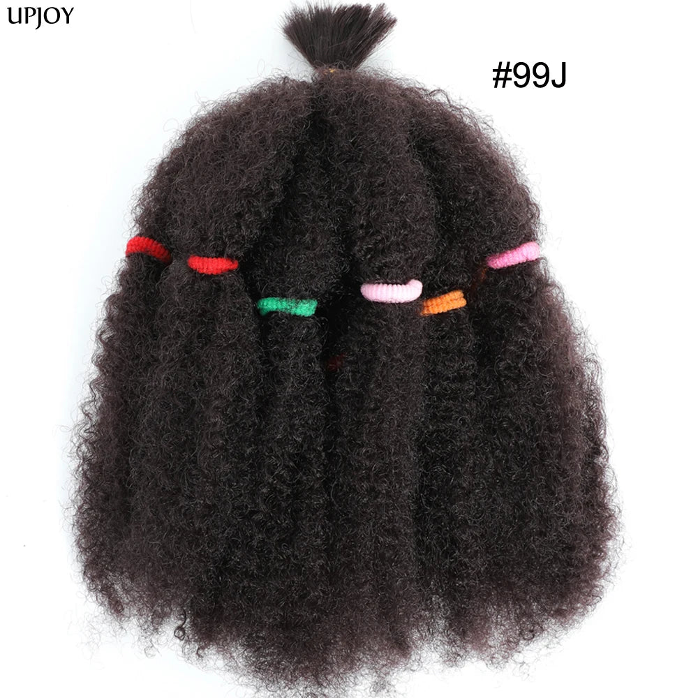 Afro Kinky Curly Hair Bulk Synthetic 12inch Ombre Marley Twists Braiding Hair #1B 4 27 30 33 99J Green Ombre Purple Brown Colors