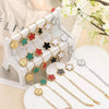 Lucky Clover Women's Hand Bracelets Double Sided Flowers Jewellery Gifts Stainless Steel Bracelet Gold Plated Bracelets Man