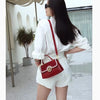 Fashion Diamonds Women Handbags 2023 Red Genuine Leather Lady Shoulder Messenger Bag Crocodile Pattern Portable Shell Tote Bags