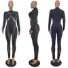 GUWU Mesh Patchwork Cut Out High Wais Long Sleeve Skinny Stretch Sexy Jumpsuit Hollow Out Night Club Women Overalls