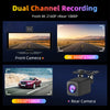 Develuck 10.26" Car DVR 350° Adjustable Carplay Android Auto Dash cam 4K Front&1080P Rear Camera Voice Control WIFI Dual lens FM