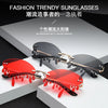 New personalised rimless sunglasses male Europe and the United States prom weird trend of irregular tears sunglasses female