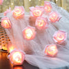 Rose LED Flower String Lights Garland Fairy Lights Romantic Lamp 3M 20LEDs For Wedding Valentines Day Christmas Party Decoration