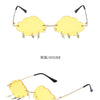 Fashion Rimless Cloud Shaped Sunglasses with Lightning Pendant Y2K Women's Luxury Sun Glasses Shades UV400 Brand Designer SG28