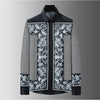 Fashion Men's Luxury Retro Print Shirt Crown Diamond Casual Social Shirt Long Sleeve Slim Fit Business Party Dress Shirt XS-6XL